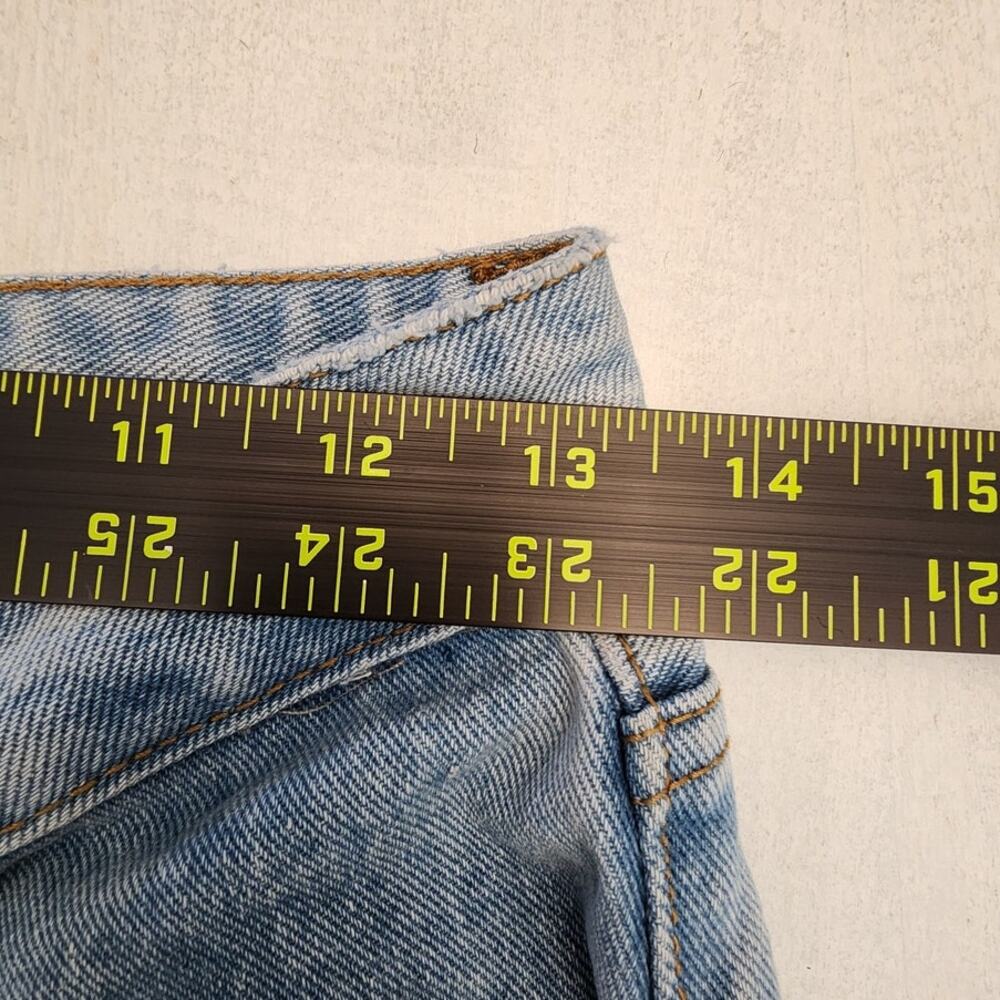 John Galt Brandy Melville Denim Jeans SZ Medium Raw Hem Light Wash - Picture 6 of 8